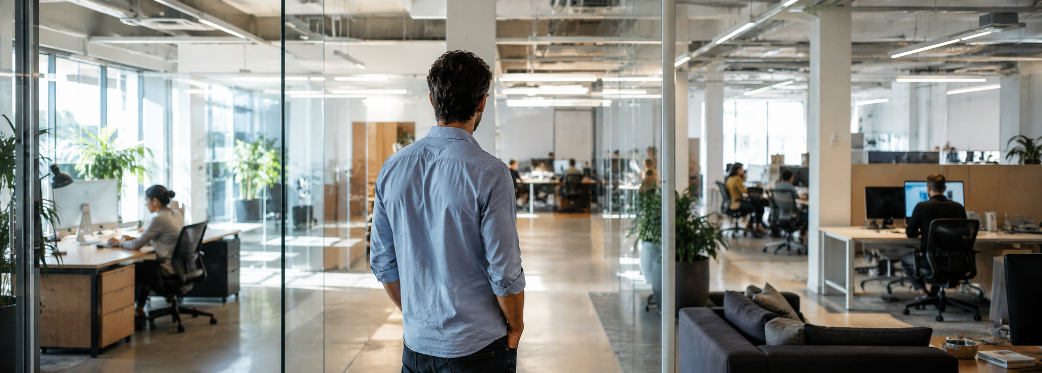 Fundador observa a equipa numa empresa que já não cabe numa sala